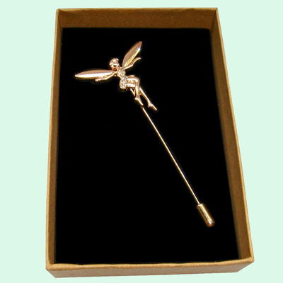 Bassin and Brown Fairy Jacket Lapel Pin - Gold