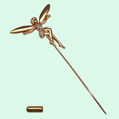 Bassin and Brown Fairy Jacket Lapel Pin - Gold