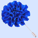 Bassin and Brown Flower Jacket Lapel Pin - Blue