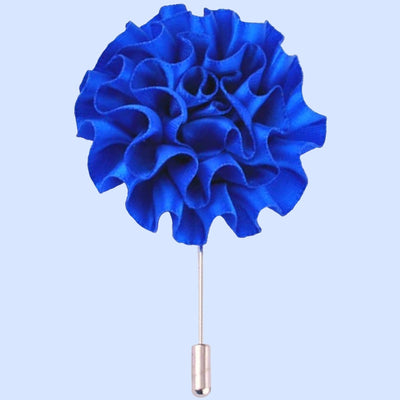 Bassin and Brown Flower Jacket Lapel Pin - Blue