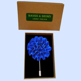 Bassin and Brown Flower Jacket Lapel Pin - Blue