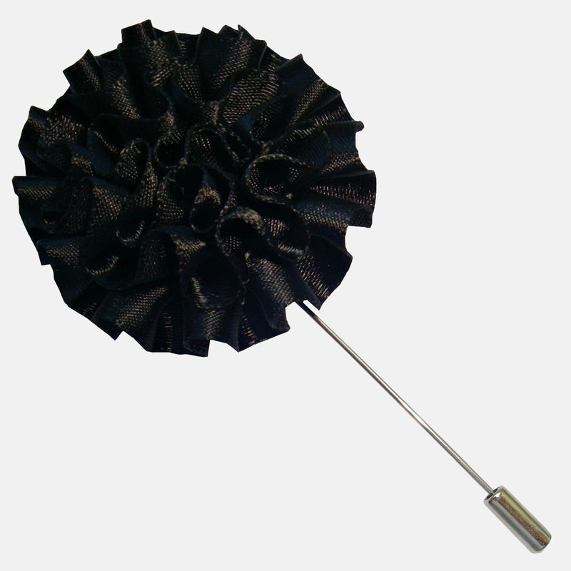 Bassin and Brown Flower Jacket Lapel Pin - Black