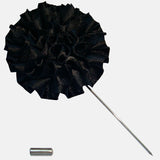 Bassin and Brown Flower Jacket Lapel Pin - Black