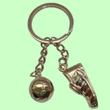 Bassin and Brown Silver Football Boot and Ball Keyring