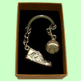 Bassin and Brown Silver Football Boot and Ball Keyring