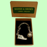 Bassin and Brown Silver Football Boot and Ball Keyring