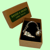 Bassin and Brown Silver Football Boot and Ball Keyring
