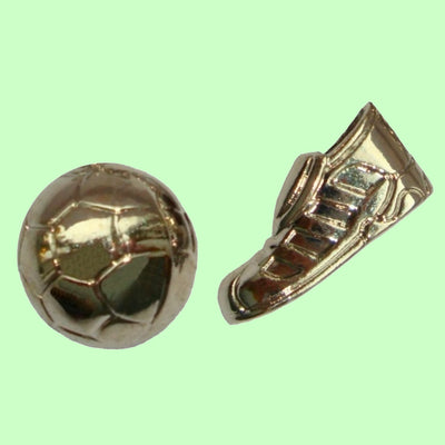 Bassin and Brown Silver Football Boot and Ball Keyring