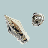 Bassin and Brown Fountain Pen Jacket Lapel Pin - Silver