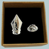 Bassin and Brown Fountain Pen Jacket Lapel Pin - Silver
