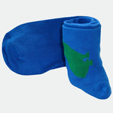 Bassin and Brown French Bulldog Bamboo Socks - Blue.Green