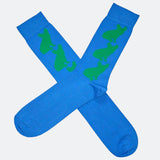 Bassin and Brown French Bulldog Bamboo Socks - Blue.Green