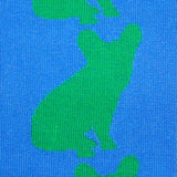 Bassin and Brown French Bulldog Bamboo Socks - Blue.Green