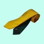 Bassin and Brown Plain Woven Silk Tie Gold/Green