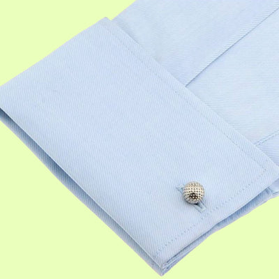 Bassin and Brown Golf Ball and Tee Cufflinks - Silver