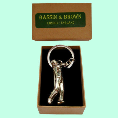 Bassin and Brown Silver Golfer Keyring