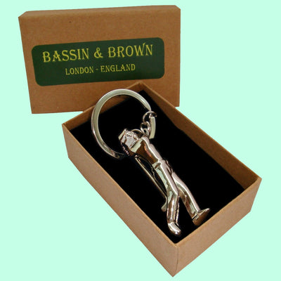 Bassin and Brown Silver Golfer Keyring