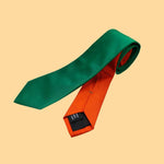 Bassin and Brown  - Plain Woven Silk Tie - Green and Orange