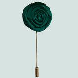 Bassin and Brown Green Rose Jacket Lapel Pin - 5cm Diameter