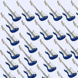 Bassin and Brown Guitar Jacket Lapel Pin - Blue and White
