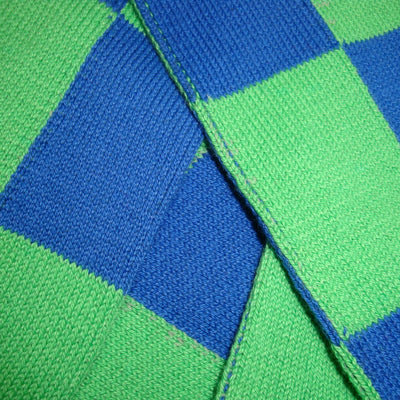 Bassin and Brown Harlequin Check Cotton Socks - Green/Blue