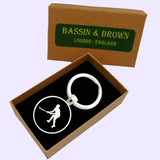 Bassin and Brown Hockey Player Keyring - Black and White