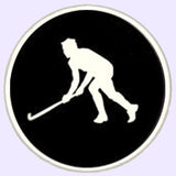 Bassin and Brown Hockey Player Keyring - Black and White
