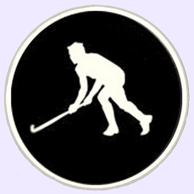 Bassin and Brown Hockey Player Keyring - Black and White