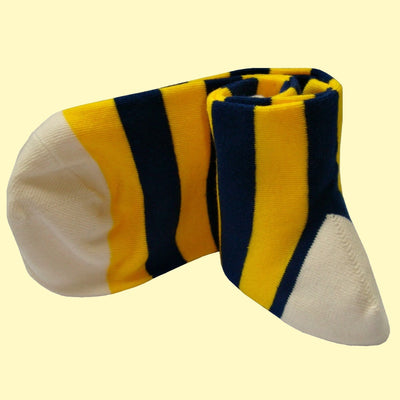 Bassin and Brown Hooped Striped Socks - Yellow/Navy/White