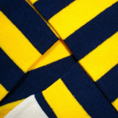 Bassin and Brown Hooped Striped Socks - Yellow/Navy/White