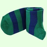 Bassin and Brown Green and Royal Blue Hooped Striped Cotton Socks