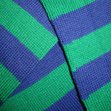 Bassin and Brown Green and Royal Blue Hooped Striped Cotton Socks