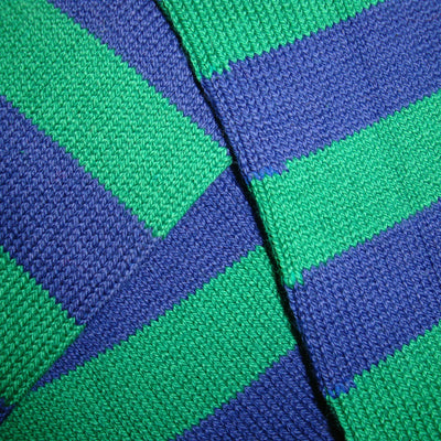 Bassin and Brown Green and Royal Blue Hooped Striped Cotton Socks