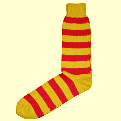 Bassin and Brown Yellow and Red Hooped Stripe Cotton Socks