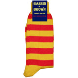 Bassin and Brown Yellow and Red Hooped Stripe Cotton Socks