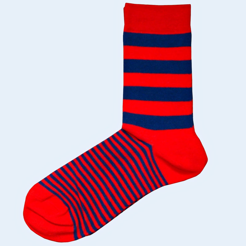 Bassin and Brown Graded Multi Stripe Socks- Red and Blue