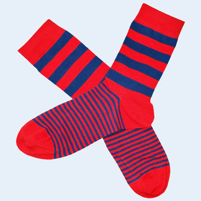 Bassin and Brown Graded Multi Stripe Socks- Red and Blue