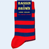 Bassin and Brown Graded Multi Stripe Socks- Red and Blue