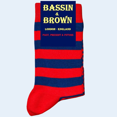 Bassin and Brown Graded Multi Stripe Socks- Red and Blue
