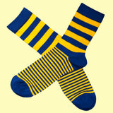 Bassin and Brown Graded Multi Stripe Socks- Yellow and Navy