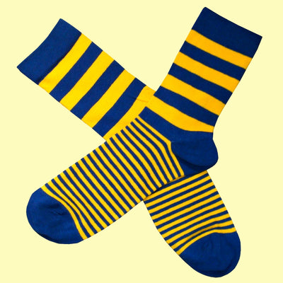 Bassin and Brown Graded Multi Stripe Socks- Yellow and Navy