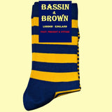 Bassin and Brown Graded Multi Stripe Socks- Yellow and Navy