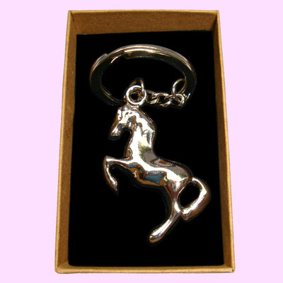 Bassin and Brown Horse Keyring - Silver