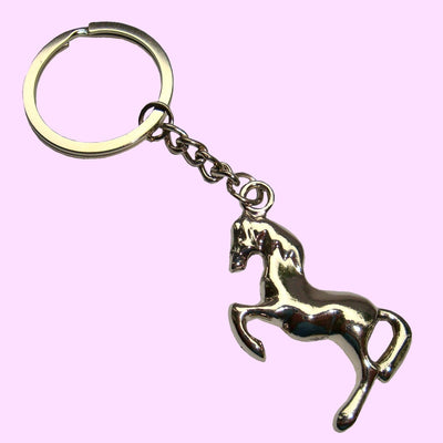 Bassin and Brown Horse Keyring - Silver