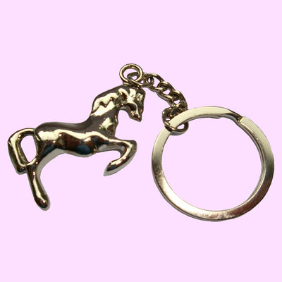 Bassin and Brown Horse Keyring - Silver