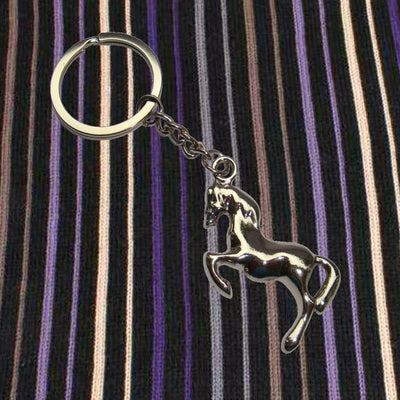 Bassin and Brown Horse Keyring - Silver