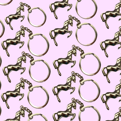 Bassin and Brown Horse Keyring - Silver