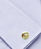 Bassin and Brown Horses Cufflinks - Brown/White