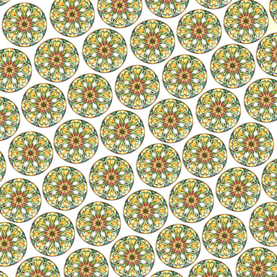 Bassin and Brown Kaleidoscope Flower Spray Cufflinks- Green, White and Orange