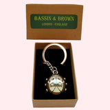 Bassin and Brown Ladybird Keyring - Silver
